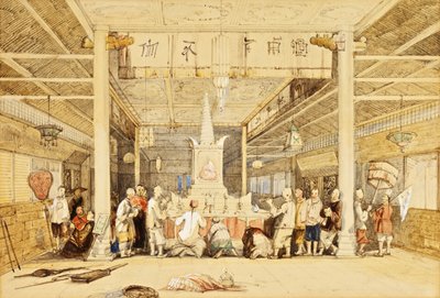 Temple of Buddha, Canton by Thomas Allom